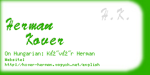 herman kover business card